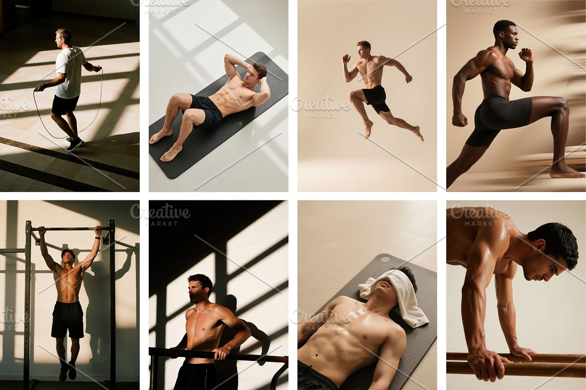 100 Men Workout Stock Photos Bundle, a Sports & Recreation Photo by Selenique Studio (Photo 19 of 20)