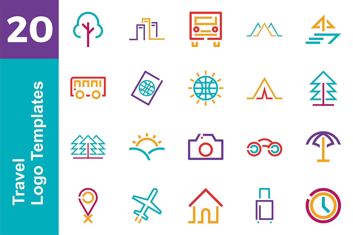 20 Logo Travel Template Bundle, a Branding & Logo Template by Acongraphic (Photo 1 of 21)