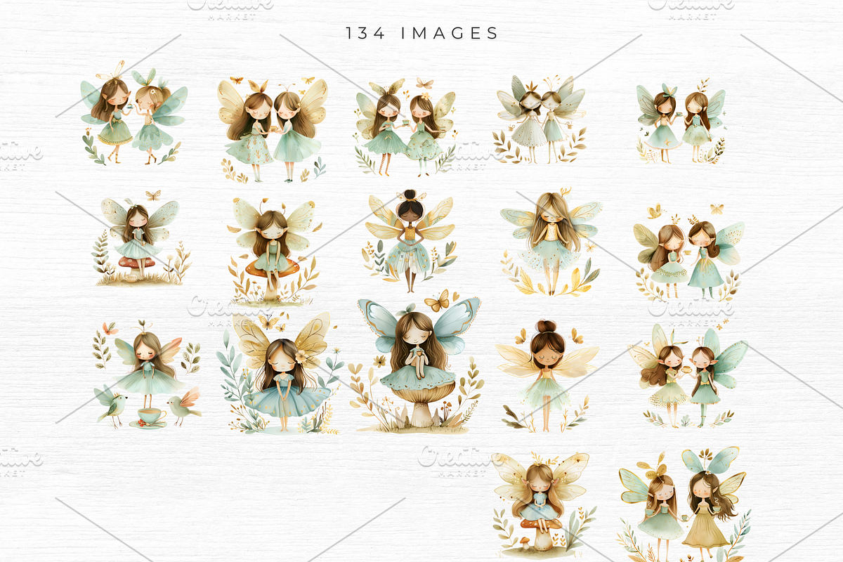 Fairy Garden Clipart, 134 PNG, a Decorative Illustration by EllyandLima (Photo 3 of 10)