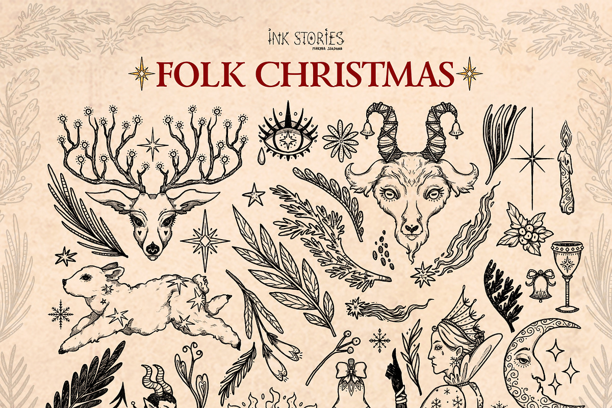 Folk Christmas Ancient Winter Tales, a Seasonal Illustration by Ink Stories (Photo 3 of 12)