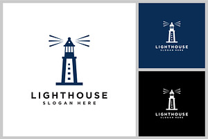 Lighthouse searchlight beacon tower, a Branding & Logo Template by quadrazo