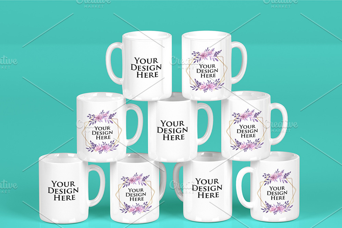 Set 3 scene - Stacked Mugs Mockup, a Product Mockup by Milan Mockup (Photo 6 of 10)