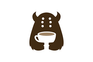 monster coffee cup cafe drink, a Branding & Logo Template by VASTARD STUDIO