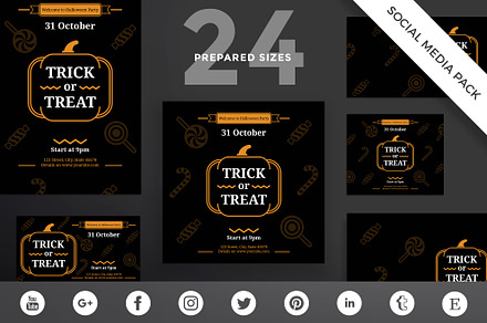 Social Media Pack | Trick Or Treat, a Social Media Template by Amber Graphics