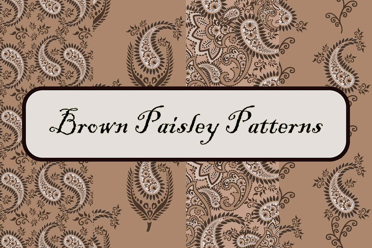 Brown Paisley Patterns, a Pattern Graphic by ThaiByGaew (Photo 1 of 3)