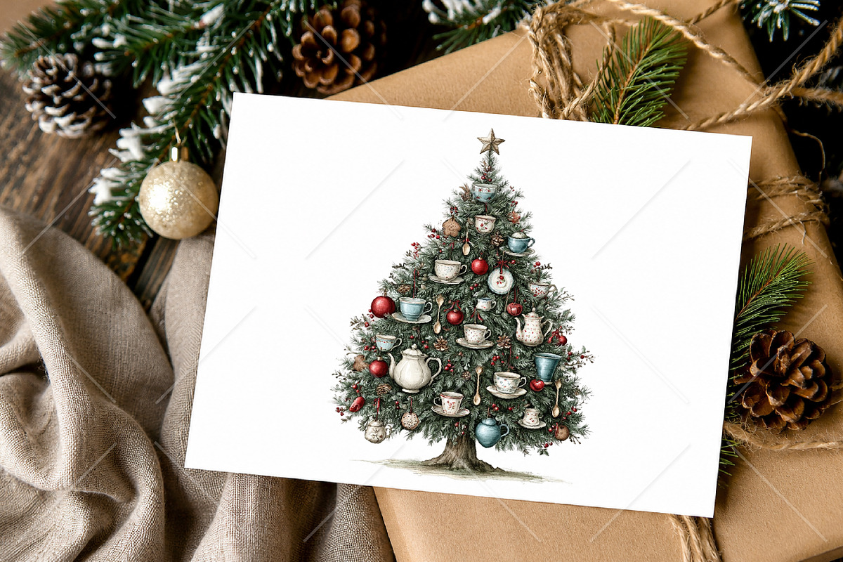 Whimsical Christmas Tree Clipart, a Seasonal Illustration by Canvas Craft (Photo 10 of 10)