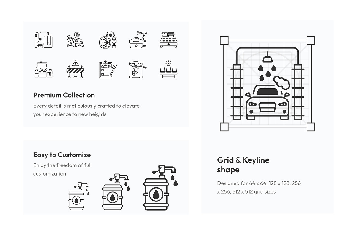 Gas Station Icon Collection, an Outline Icon by Prosymbols (Photo 3 of 5)