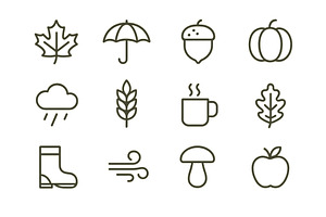 Fall symbols collection showcasing, an Illustration by ZinetroN