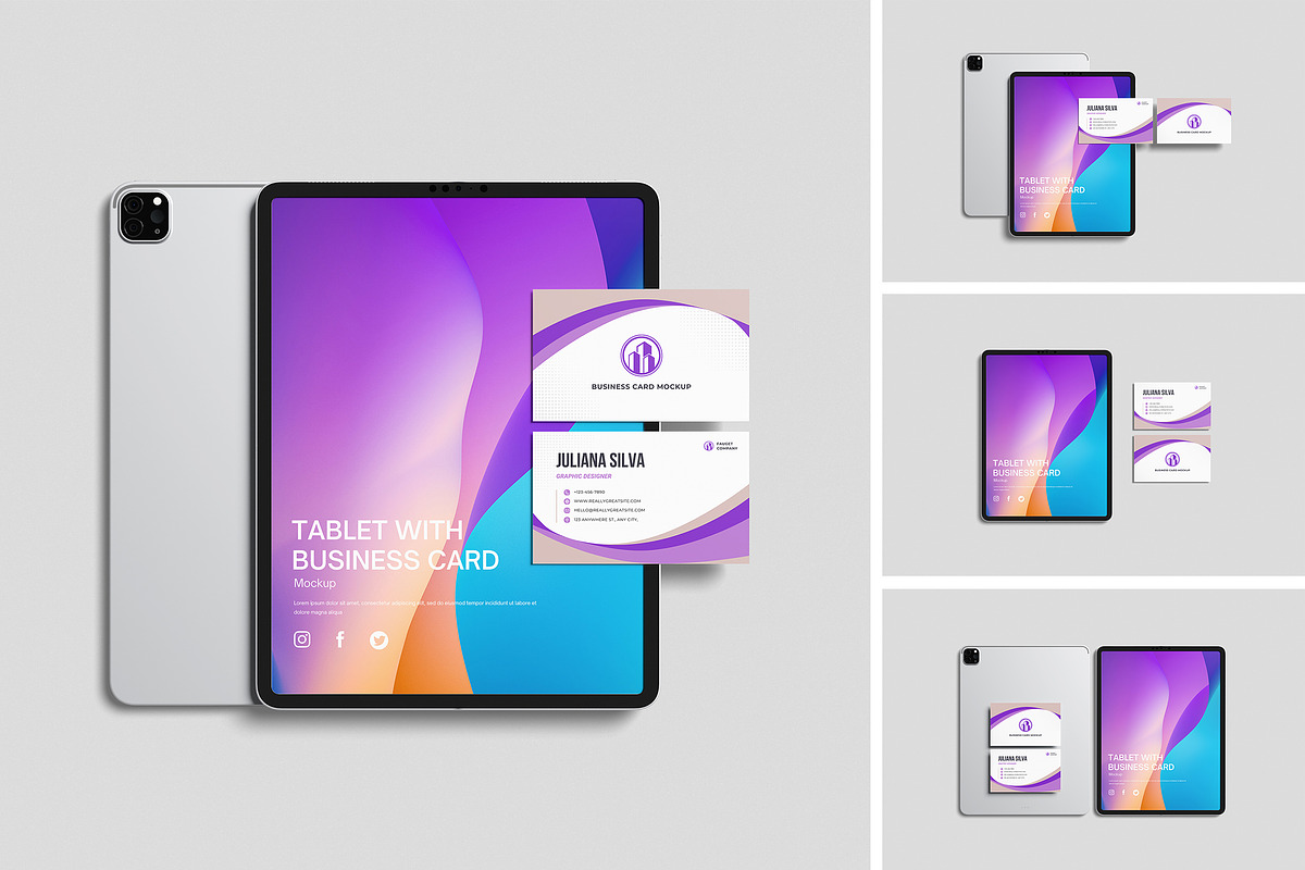 Tablet With Business Card Mockup, an iPad Mockup by swsi-studio (Photo 1 of 5)
