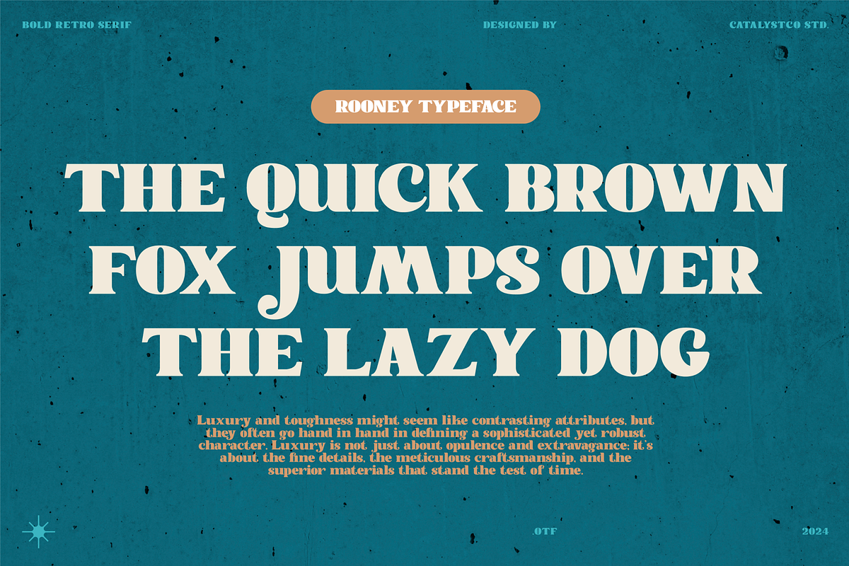 Rooney Retro Bold Serif Font, a Serif Font by Catalystco Studio (Photo 6 of 7)