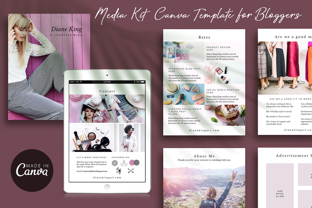 Media Kit Canva Template | Ivy, a Stationery Template by Studio Sugoi (Photo 1 of 5)
