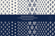 Blue Indian Block Print: All Over, a Pattern Graphic by StabuLaRasa illustration (Thumbnail 1 of 2)