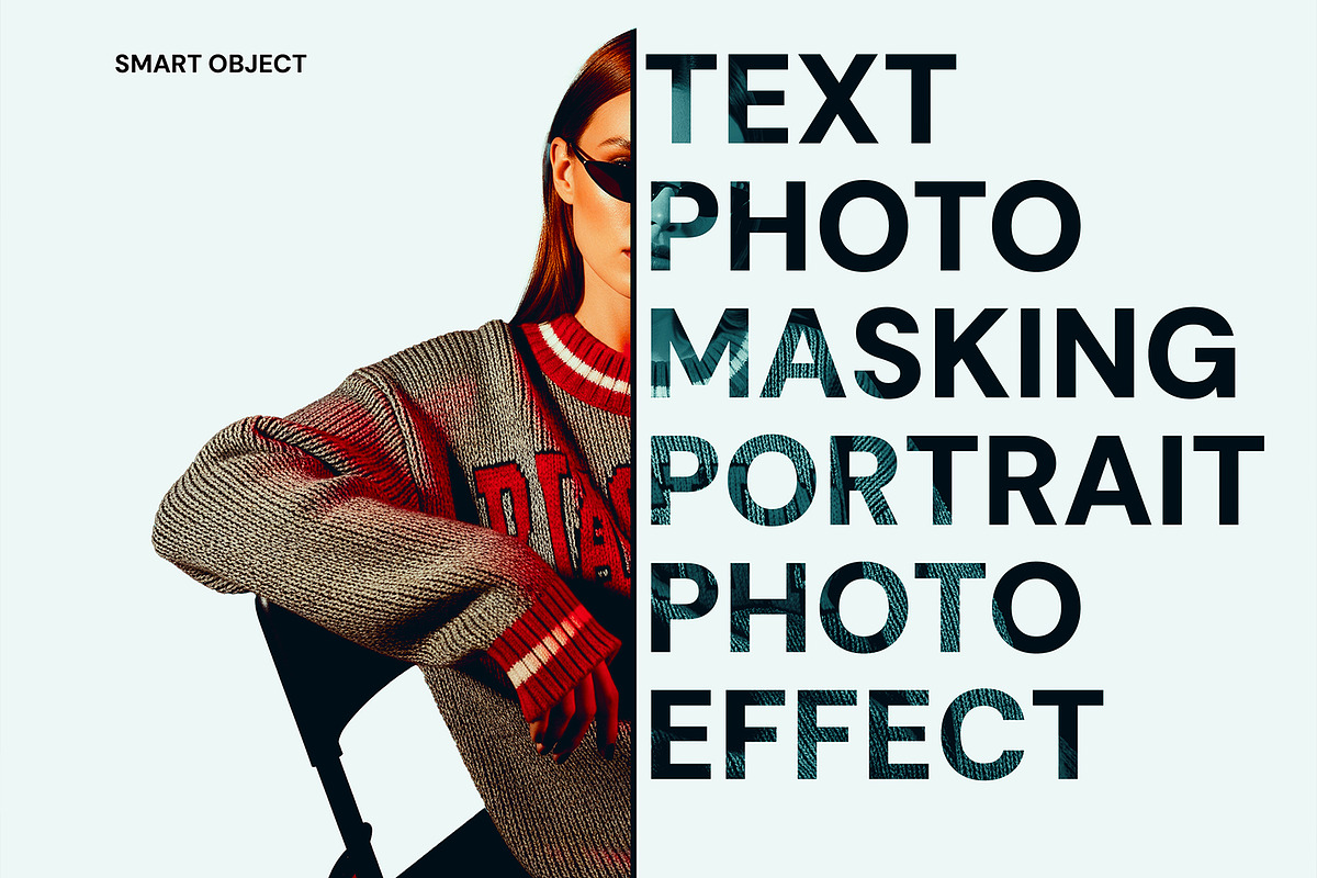 Text Masking Portrait Photo Effect, a Layer Style Add-On by graphypix (Photo 1 of 11)