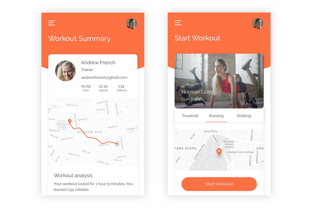 FitOn Fitness Adobe XD App, an UI Kit Template by themelove (Photo 7 of 9)