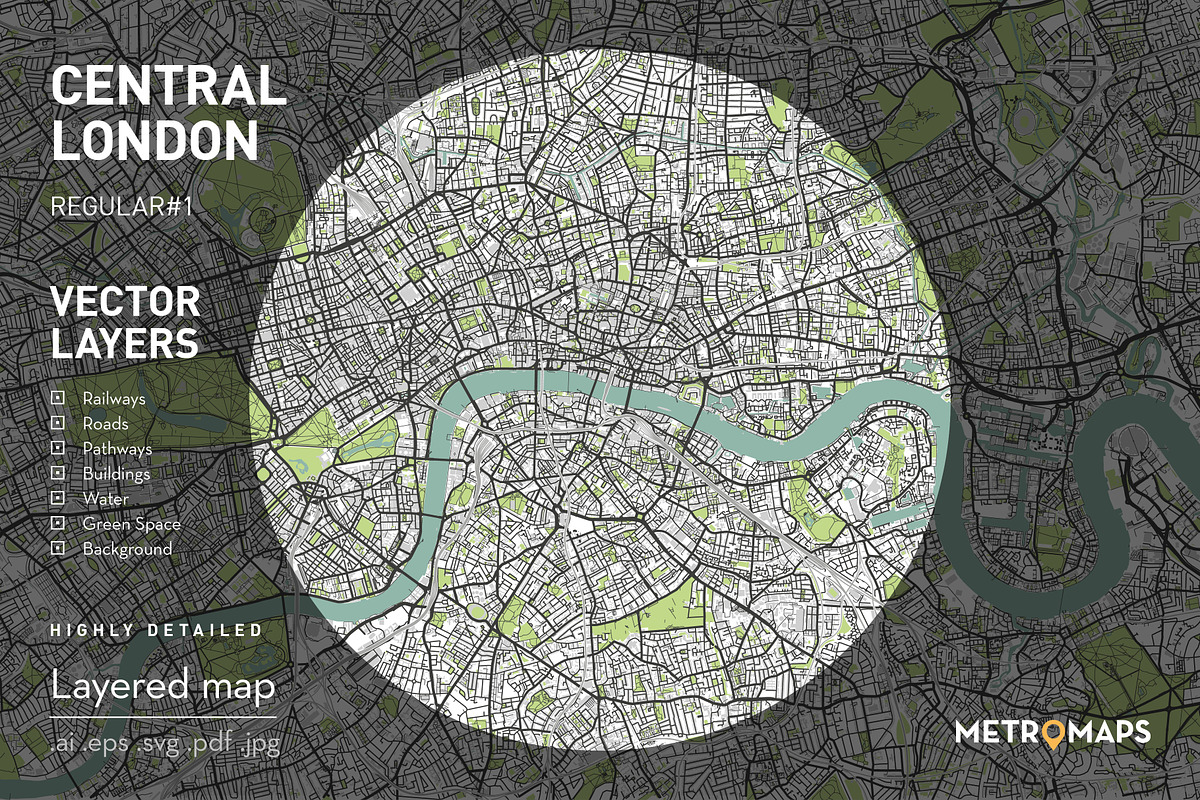London Map – Regular, an Illustration by MetroMaps (Photo 1 of 3)