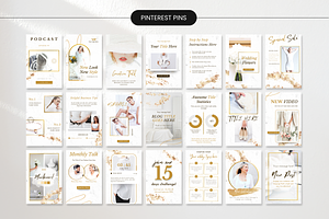 White & Gold Social Media Bundle Kit