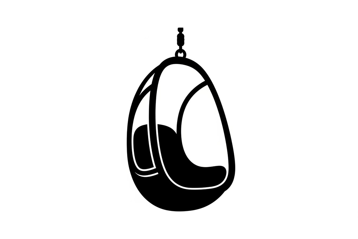 Hanging Egg Chair Silhouette Bundle, an Illustration by Designer_Momina (Photo 27 of 51)