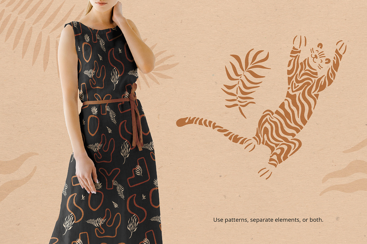 Tiger set. Vector elements, patterns, a Pattern Graphic by anna khramtsova (Photo 11 of 13)