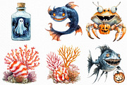 Watercolor Halloween Undersea PNG, an Illustration by Craft Nest (Thumbnail 2 of 6)
