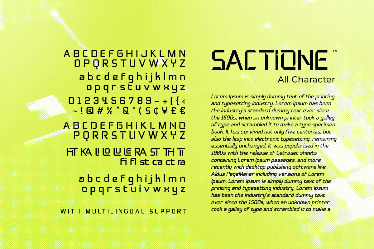 Sactione - Digital Logo Font, a Sans Serif Font by Bale Type (Photo 9 of 9)