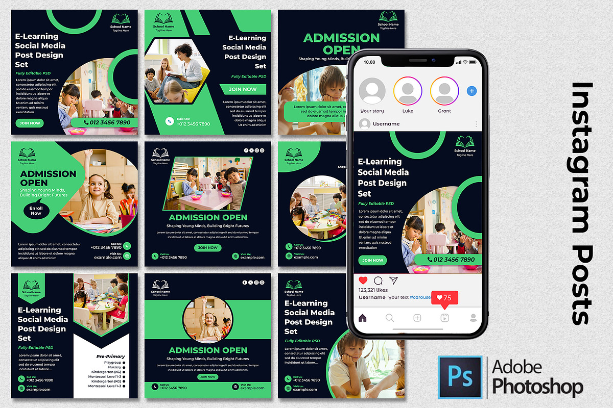 College Editable Instagram Post, a Social Media Template by Mohammad Sarfaraz (Photo 1 of 5)