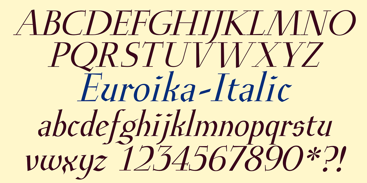 Euroika, a Serif Font by Ingrimayne Type (Photo 8 of 10)