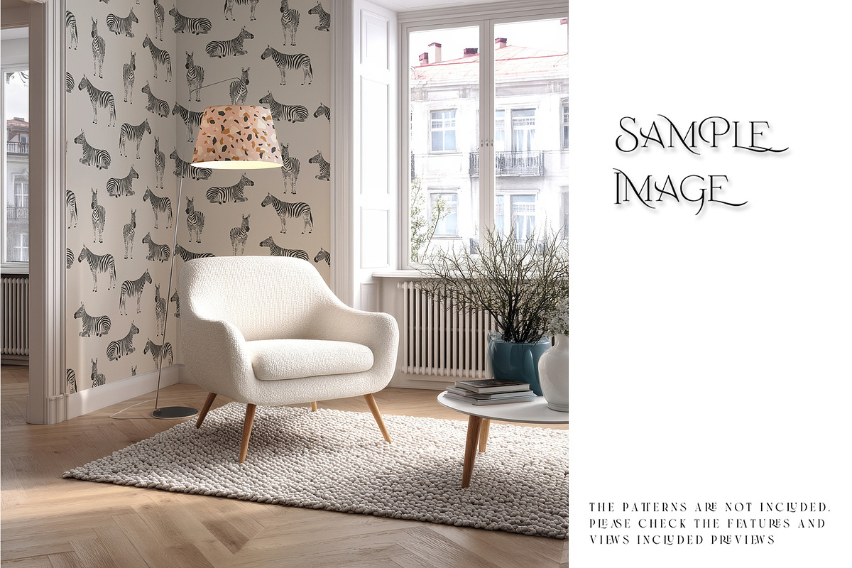 Living Room Wallpaper Mockups, a Product Mockup by mock-ups (Photo 11 of 11)