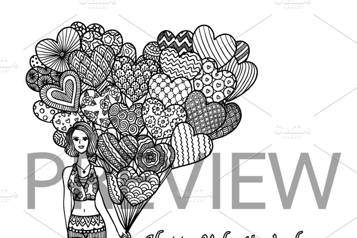 35 Valentine's coloring, an Animal Illustration by Somjai King (Photo 2 of 36)