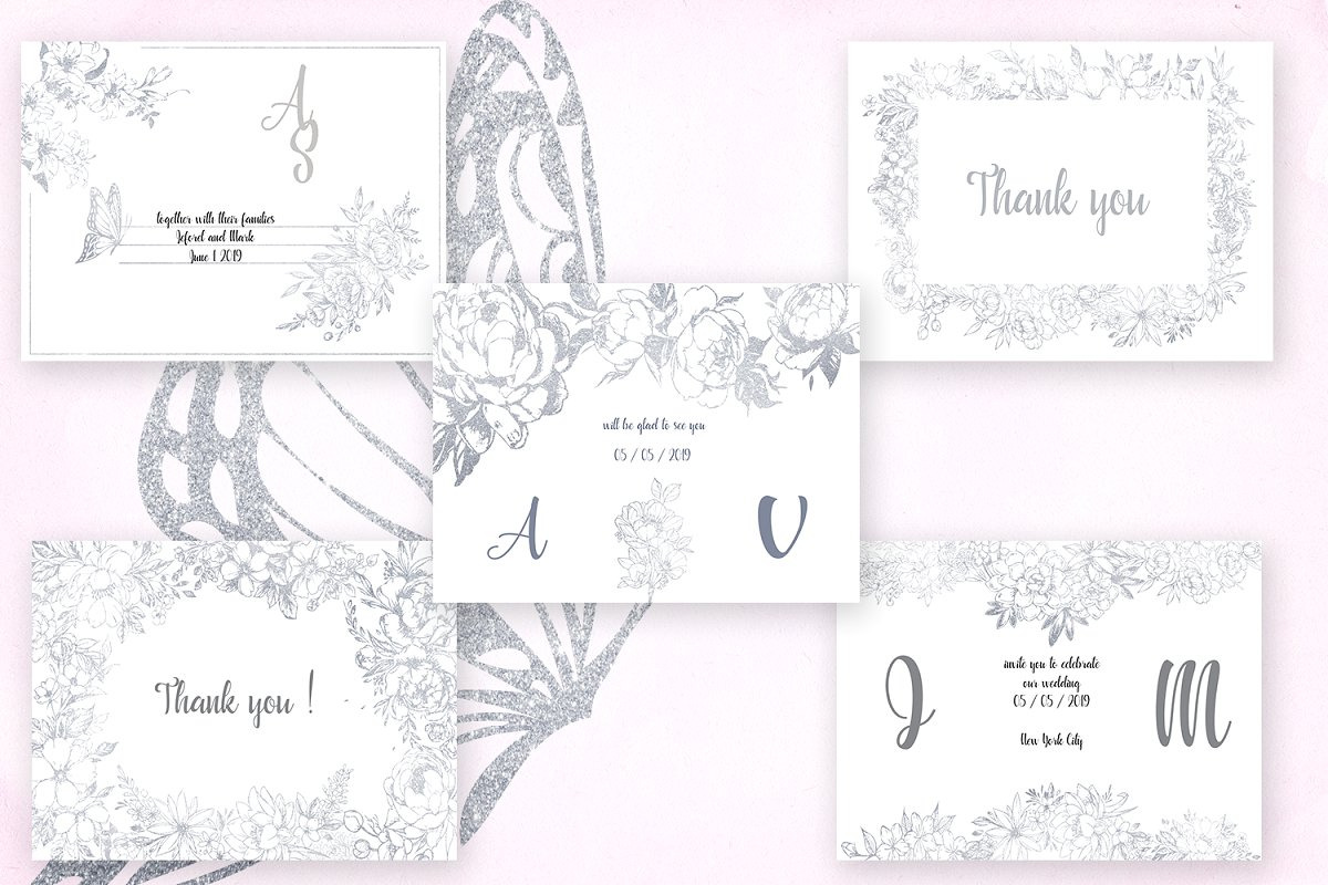 Card templates, floral illustrations, a Card Template by AnastasiyaOleynik (Photo 2 of 10)