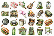 Watercolor Camping Clipart, an Illustration by Libby Wishes (Thumbnail 4 of 4)