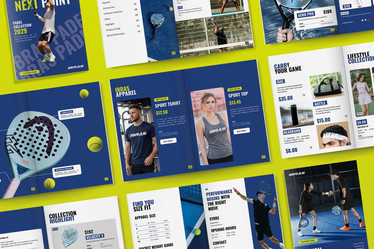 Padel Sports Catalog Brochure, a Brochure Template by trabaskriya (Photo 5 of 6)