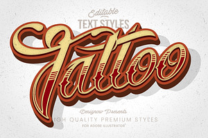 Vintage Tattoo Text Style