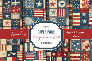 Vintage American Quilt Seamless, a Pattern Graphic by Paper & Pattern Studio