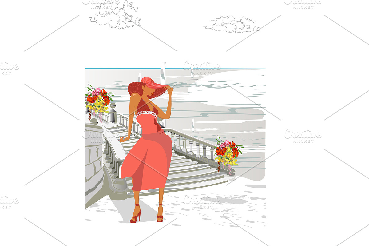 Beautiful woman in a red hat., a Food Illustration by Laifalight (Photo 7 of 8)