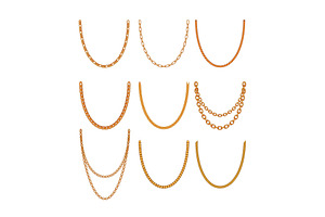 Golden chains collection, an Object Graphic by pikepicture