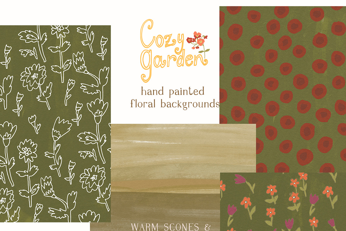 Fall Floral Backgrounds & Overlays, a Decorative Illustration by whiteheartdesign (Photo 5 of 19)
