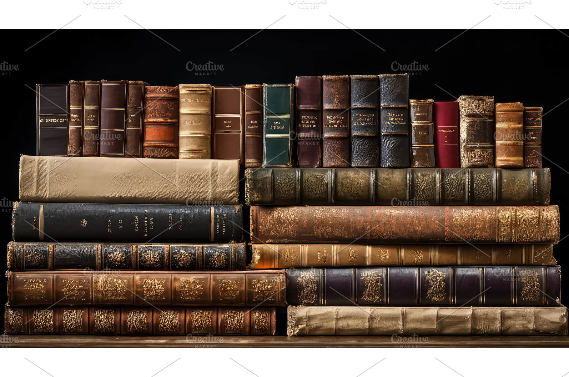 knowledge stack of library books ai, a School & Education Photo by pikepicture