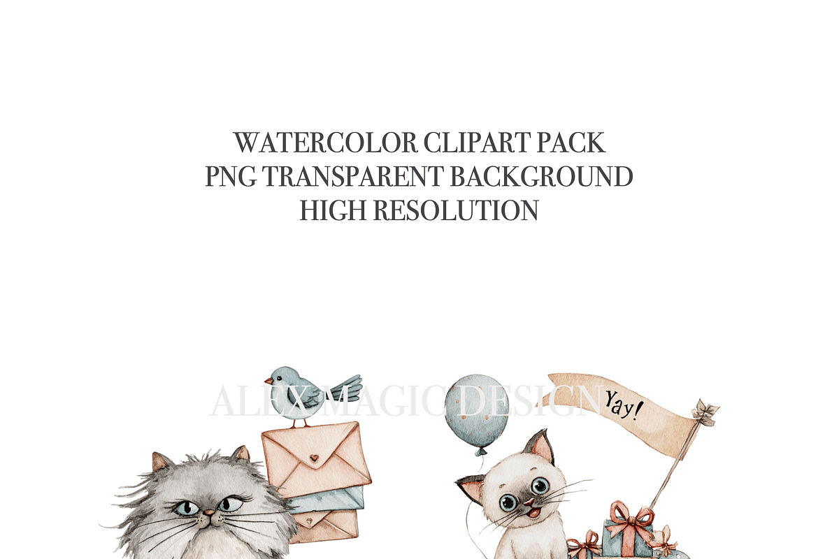 60 Cute Cat Clipart, an Animal Illustration by Pati Charm Studio (Photo 5 of 9)