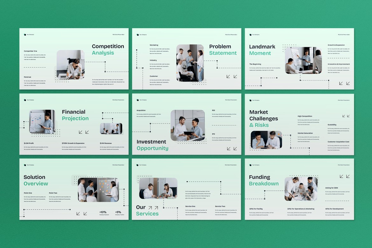 White Green Pitch Deck Google Slide, a Presentation Template by graphicook (Photo 3 of 4)