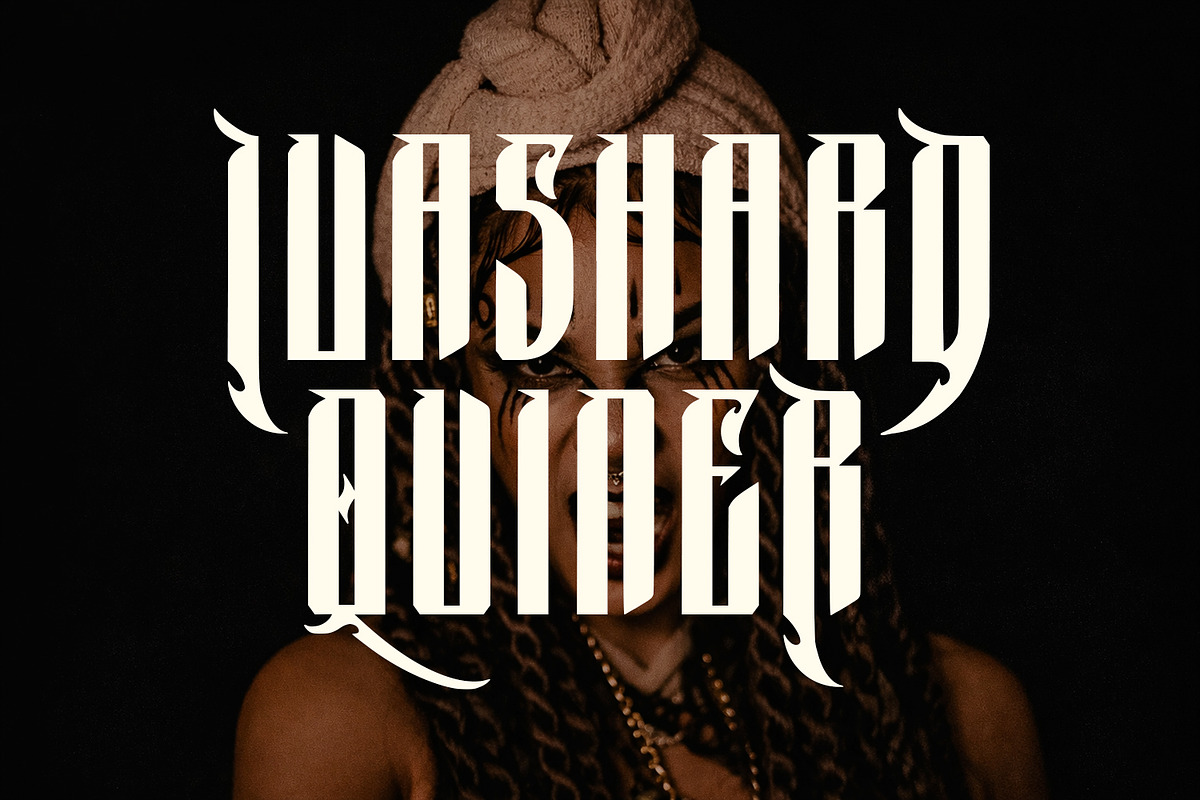Puscreb Modern Mystical Blackletter, a Blackletter Font by Maulana Creative (Photo 6 of 7)