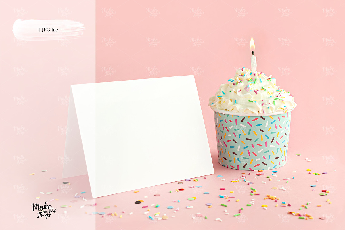 A2 Birthday card Mockup, a Print Template by Make Beautiful Things (Photo 4 of 6)
