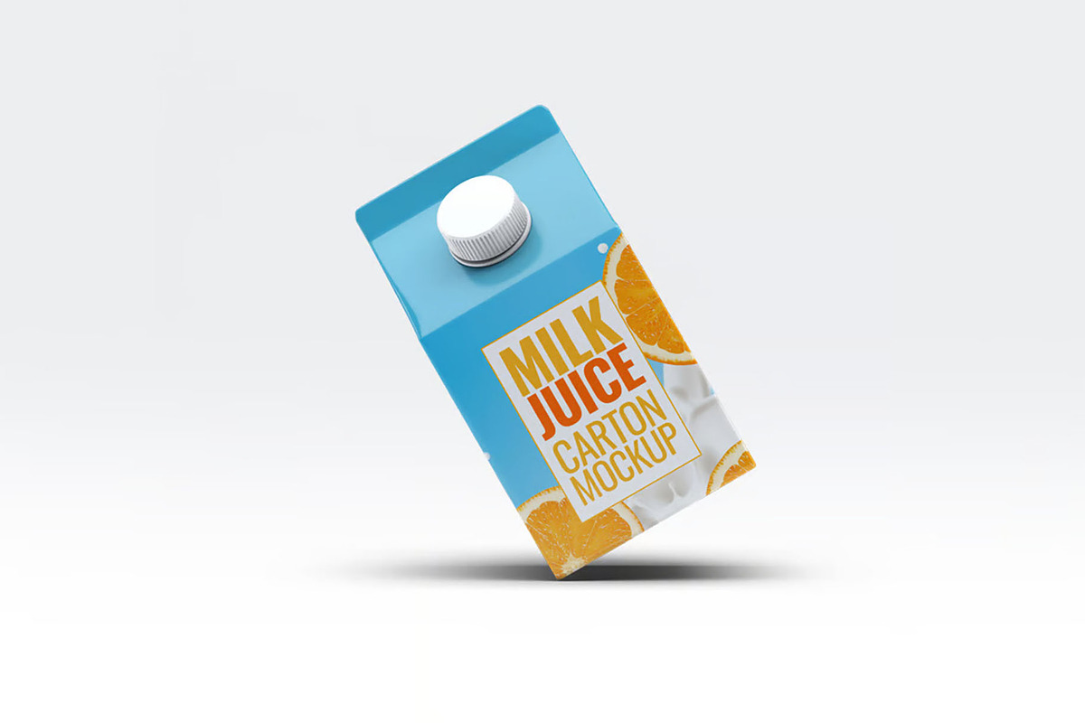 Milk or Juice Carton Mockup, an Advertising Mockup by Hubzway (Photo 3 of 6)