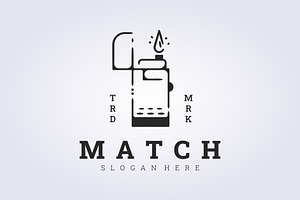 line art match lighter logo template, a Branding & Logo Template by Lodzrov