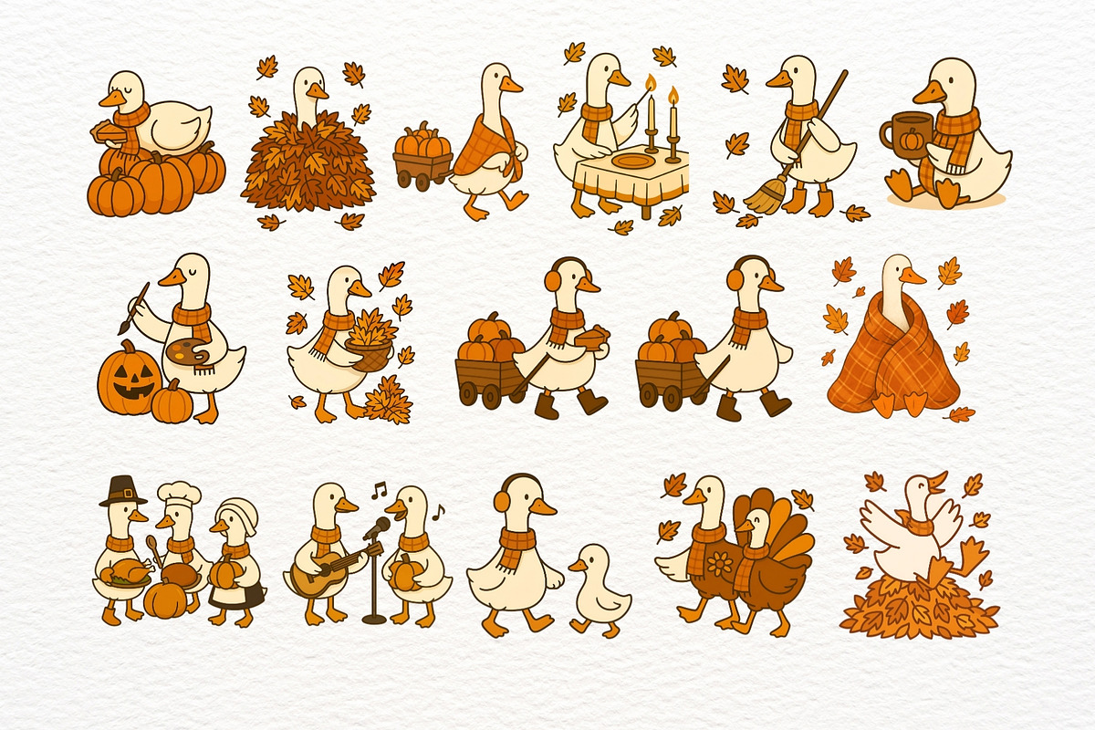 Thanksgiving Silly Goose Clipart PNG, an Illustration by Nicolle's Colorful Art (Photo 5 of 6)