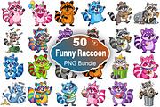 Funny Raccoon Clipart, an Animal Illustration by Forhadx5 (Thumbnail 1 of 8)