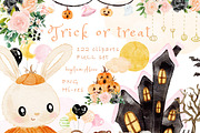 Trick or treat halloween clipart, an Animal Illustration by heyiamalice (Thumbnail 1 of 13)