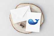 Blue watercolor background and cards, a Pattern Graphic by Markovka (Thumbnail 5 of 8)