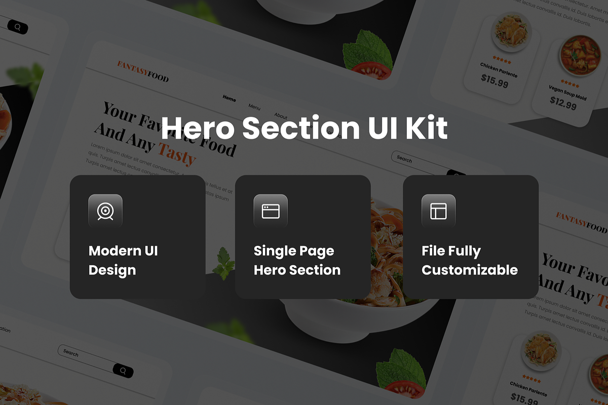 Fantasy Food Restaurant Hero Header, a Templates & Theme by SquidPixey (Photo 3 of 3)