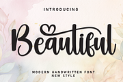 Beautiful | Script Font, a Handwritten Font by Scratchones (Thumbnail 1 of 9)