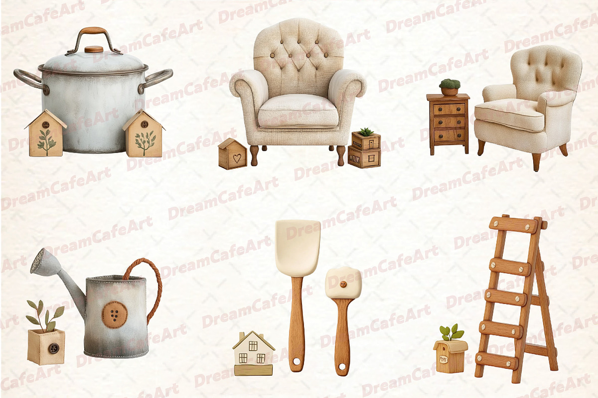 New Home Clipart Bundle, an Illustration by DreamCafeArt (Photo 4 of 6)